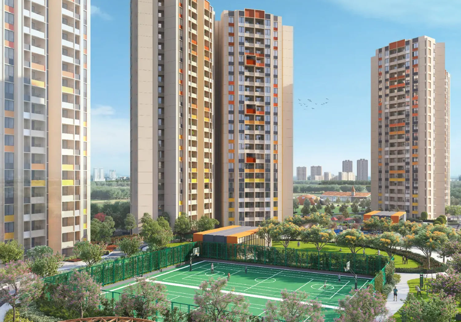 Exterior view of Joyville Hadapsar Annexe &mdash; photo gallery, images, brochure, amenities, cost sheet, price breakup, availability details, RERA number, RERA certificate, possession date, layout plan, logo, floor plan, master plan, and location map showcasing project highlights and features.