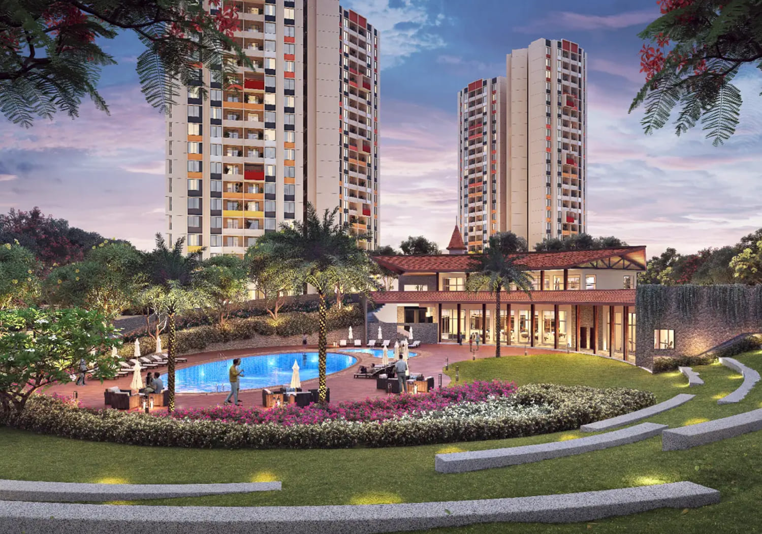 Exterior view of Joyville Hadapsar Annexe &mdash; photo gallery, images, brochure, amenities, cost sheet, price breakup, availability details, RERA number, RERA certificate, possession date, layout plan, logo, floor plan, master plan, and location map showcasing project highlights and features.